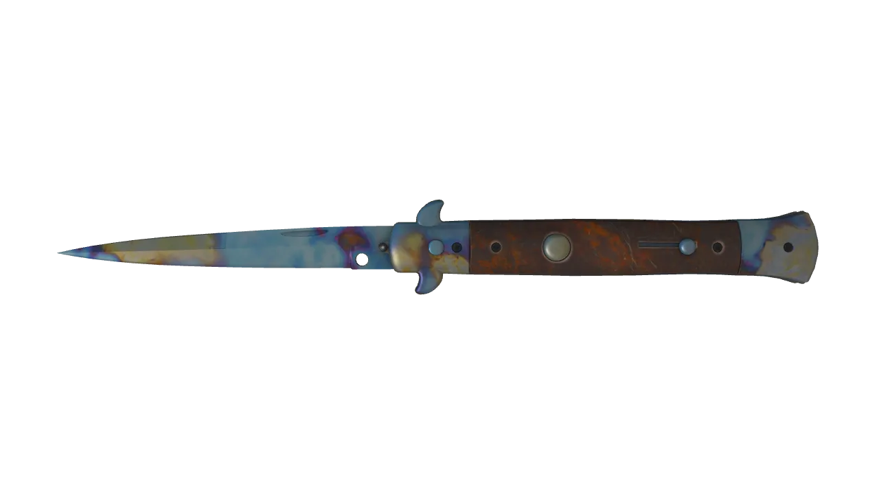 Stiletto Knife | Case Hardened seed #768, front