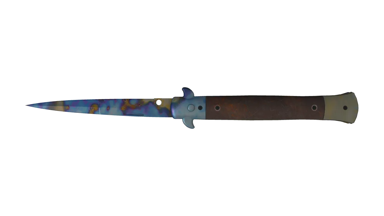 Stiletto Knife | Case Hardened seed #770, back