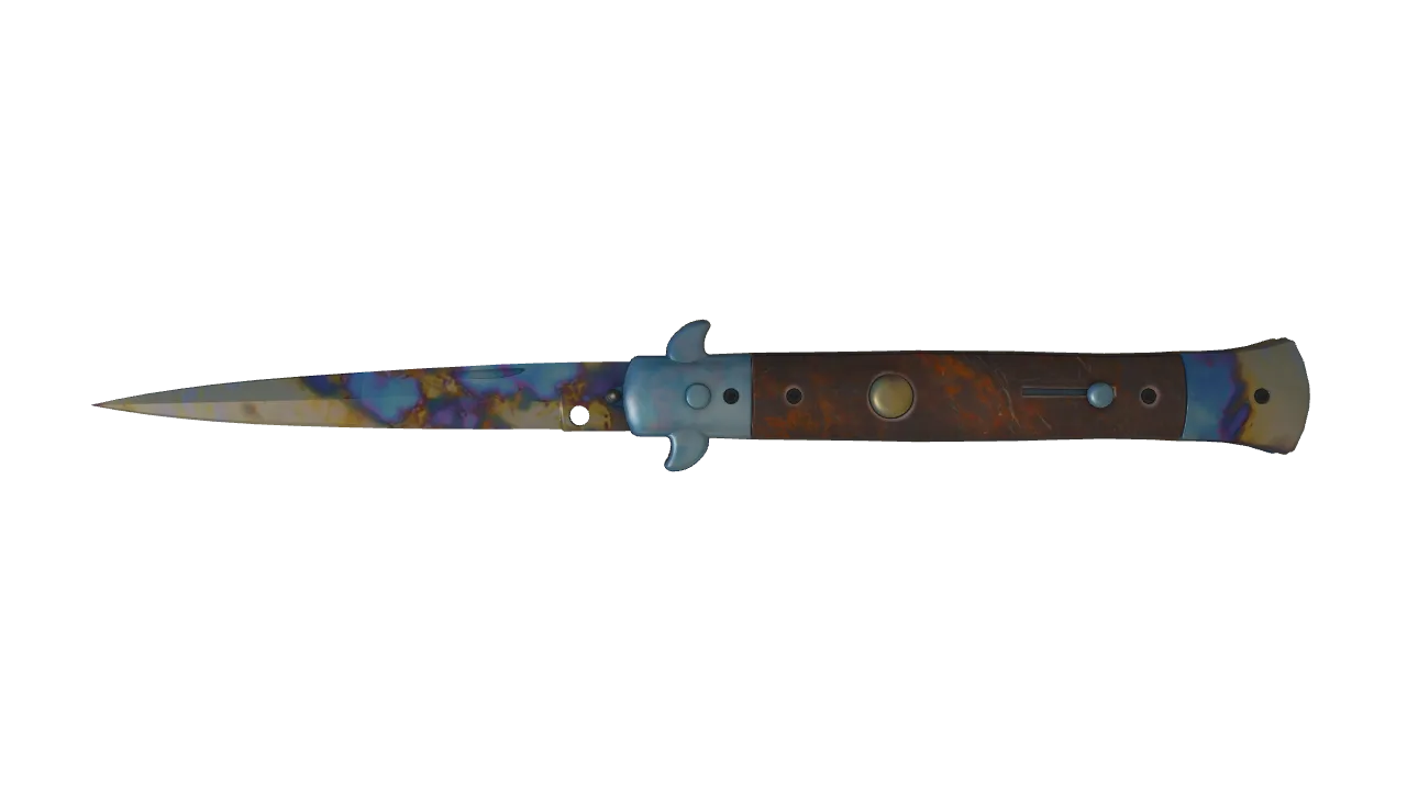 Stiletto Knife | Case Hardened seed #770, front