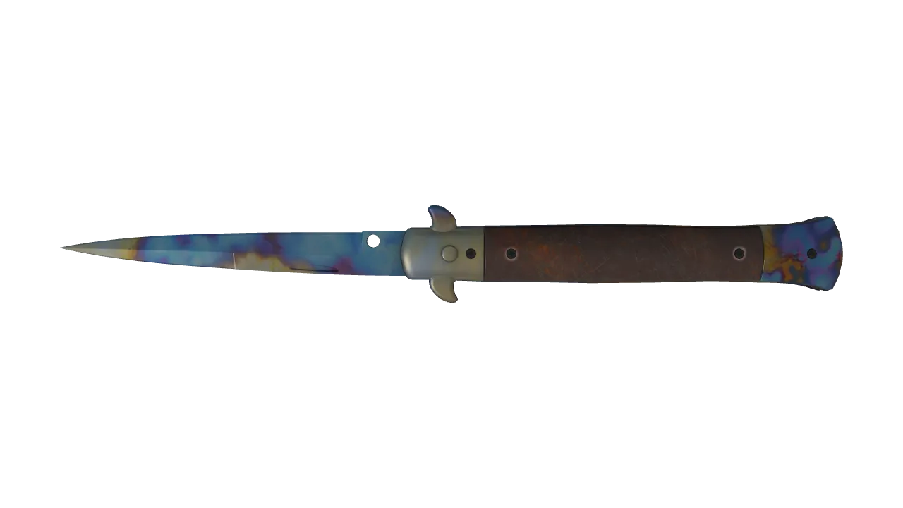 Stiletto Knife | Case Hardened seed #773, back