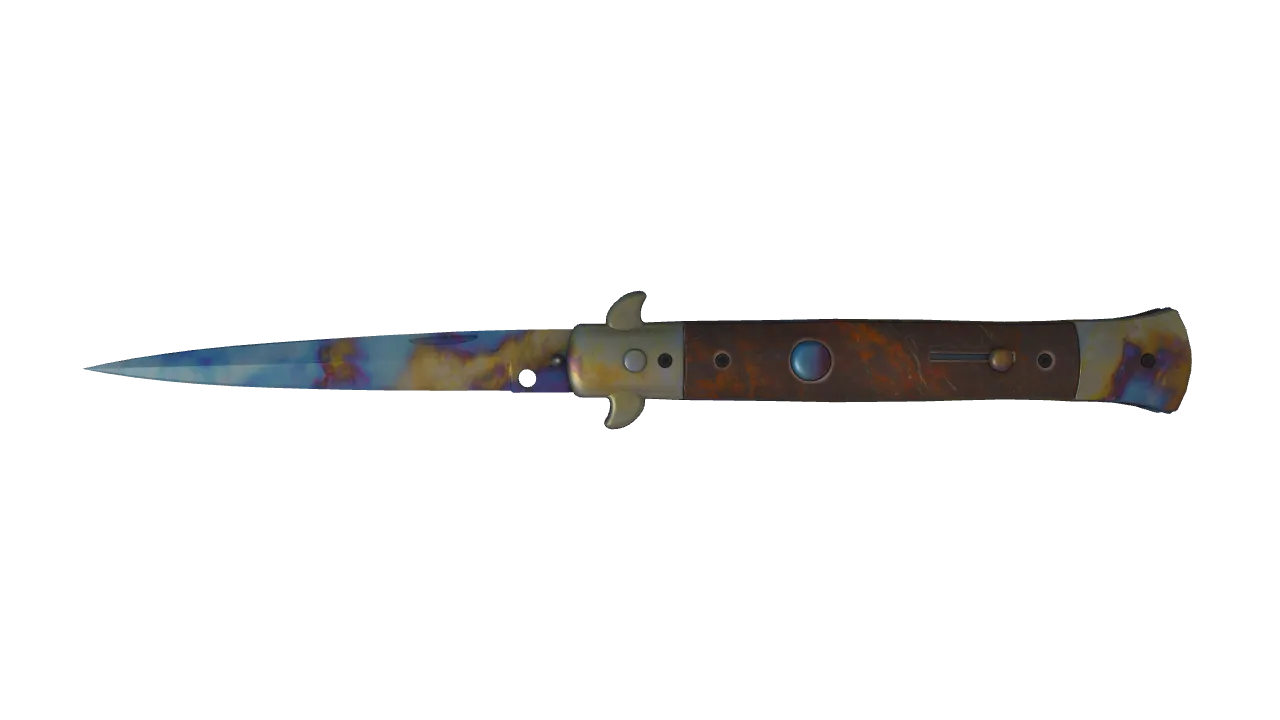 Stiletto Knife | Case Hardened seed #773, front
