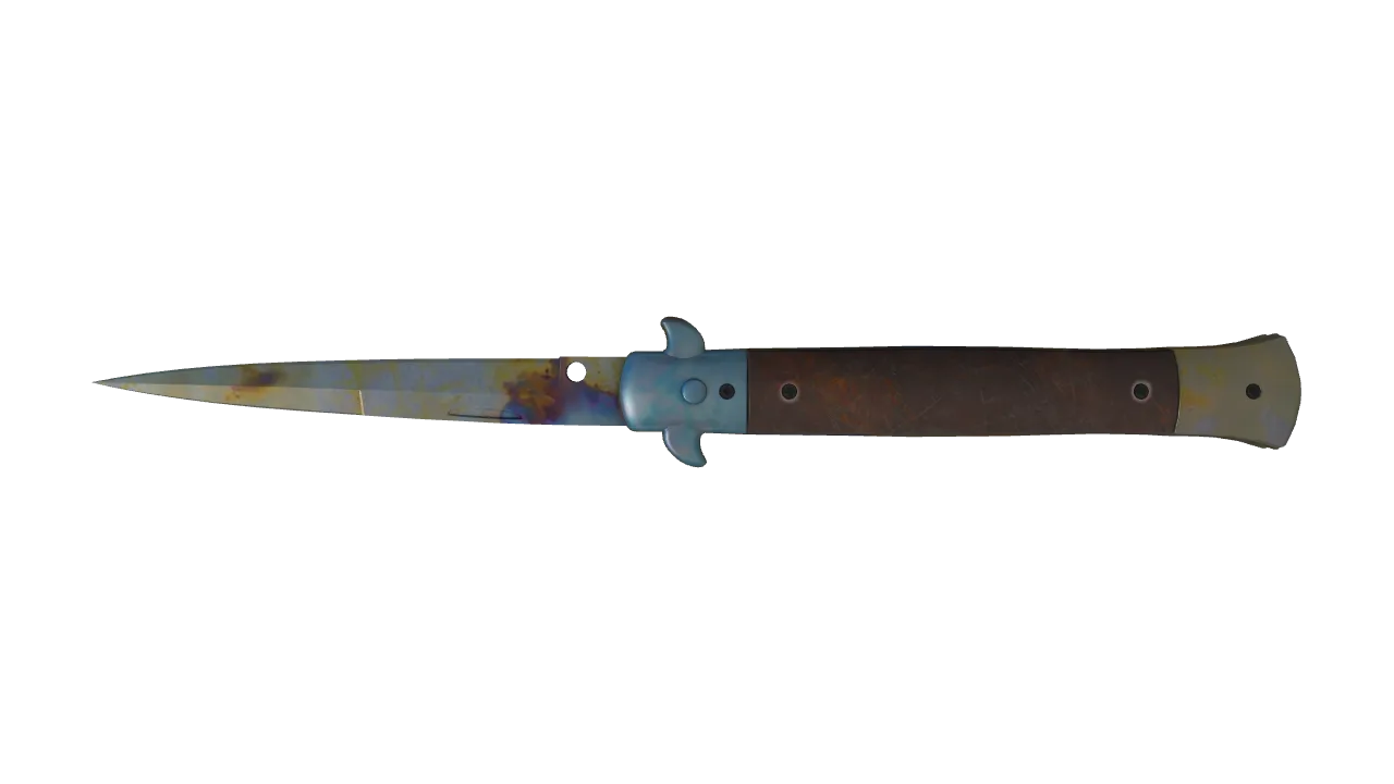 Stiletto Knife | Case Hardened seed #775, back