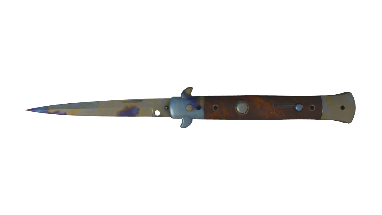 Stiletto Knife | Case Hardened seed #775, front