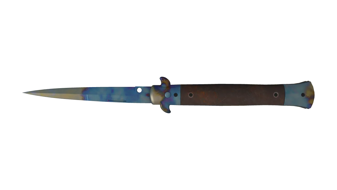 Stiletto Knife | Case Hardened seed #776, back