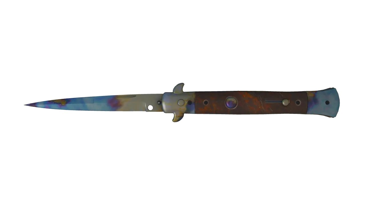 Stiletto Knife | Case Hardened seed #776, front
