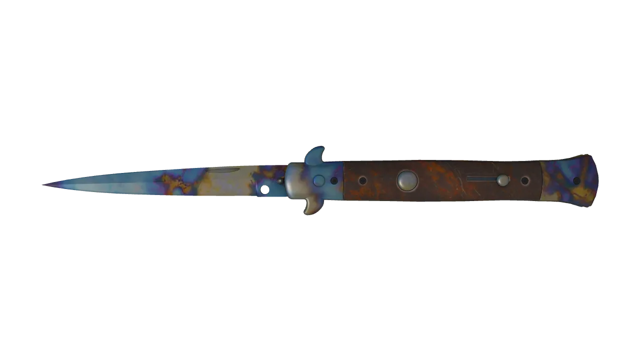 Stiletto Knife | Case Hardened seed #782, front