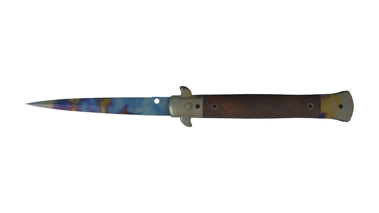 Stiletto Knife | Case Hardened seed #793, back
