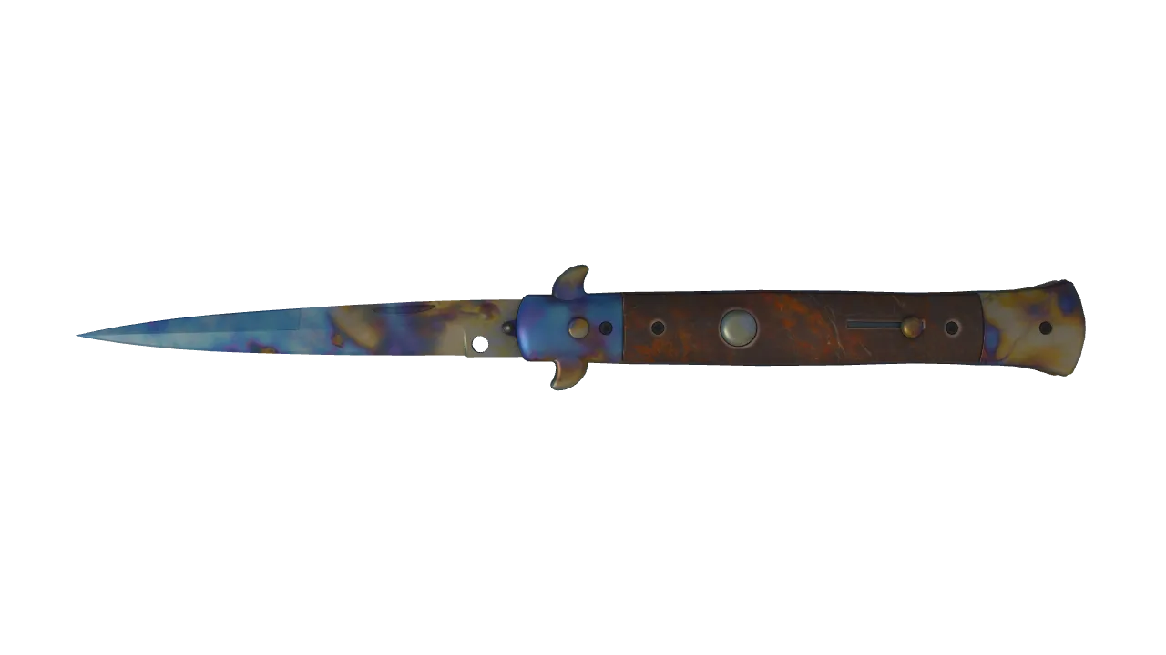 Stiletto Knife | Case Hardened seed #793, front