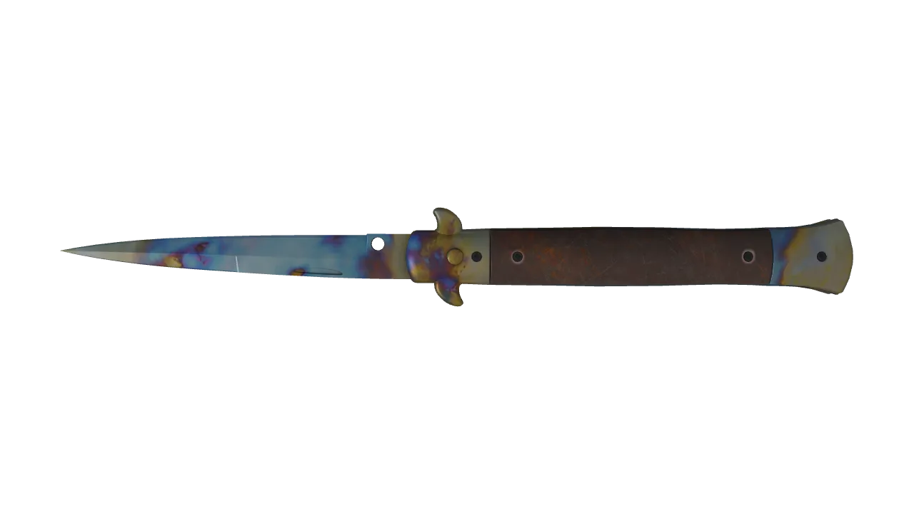 Stiletto Knife | Case Hardened seed #797, back