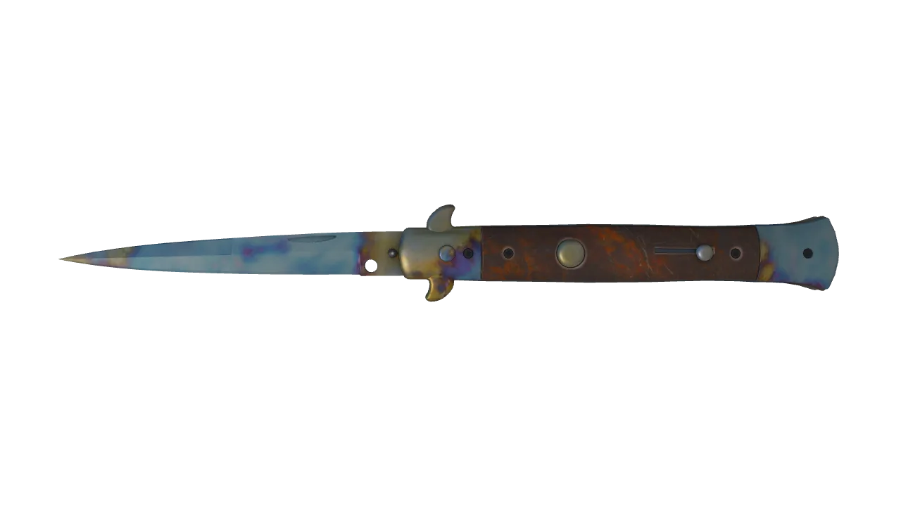Stiletto Knife | Case Hardened seed #797, front