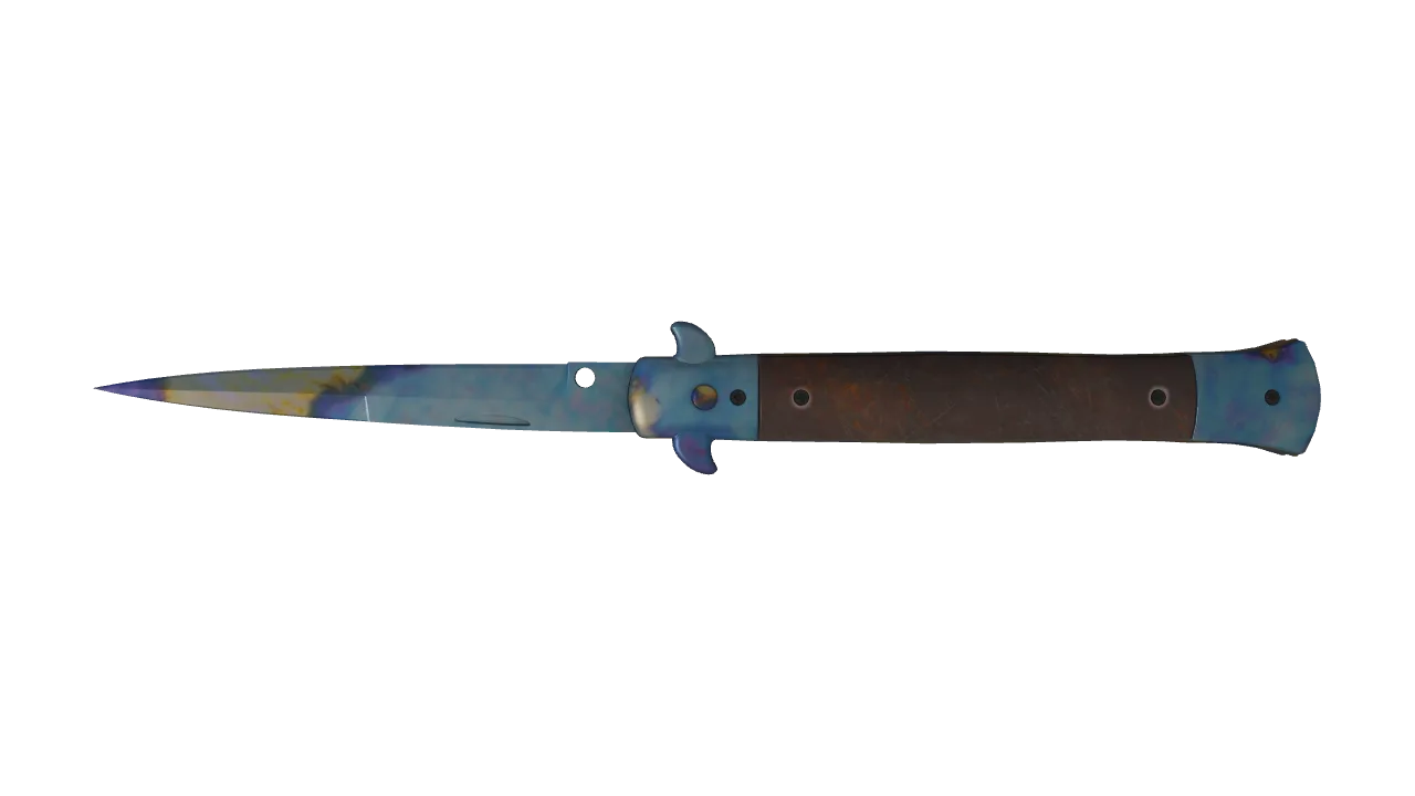 Stiletto Knife | Case Hardened seed #798, back
