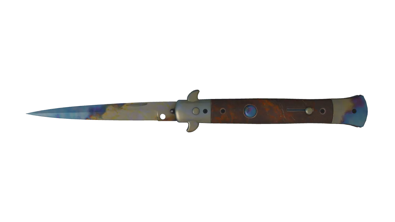 Stiletto Knife | Case Hardened seed #798, front