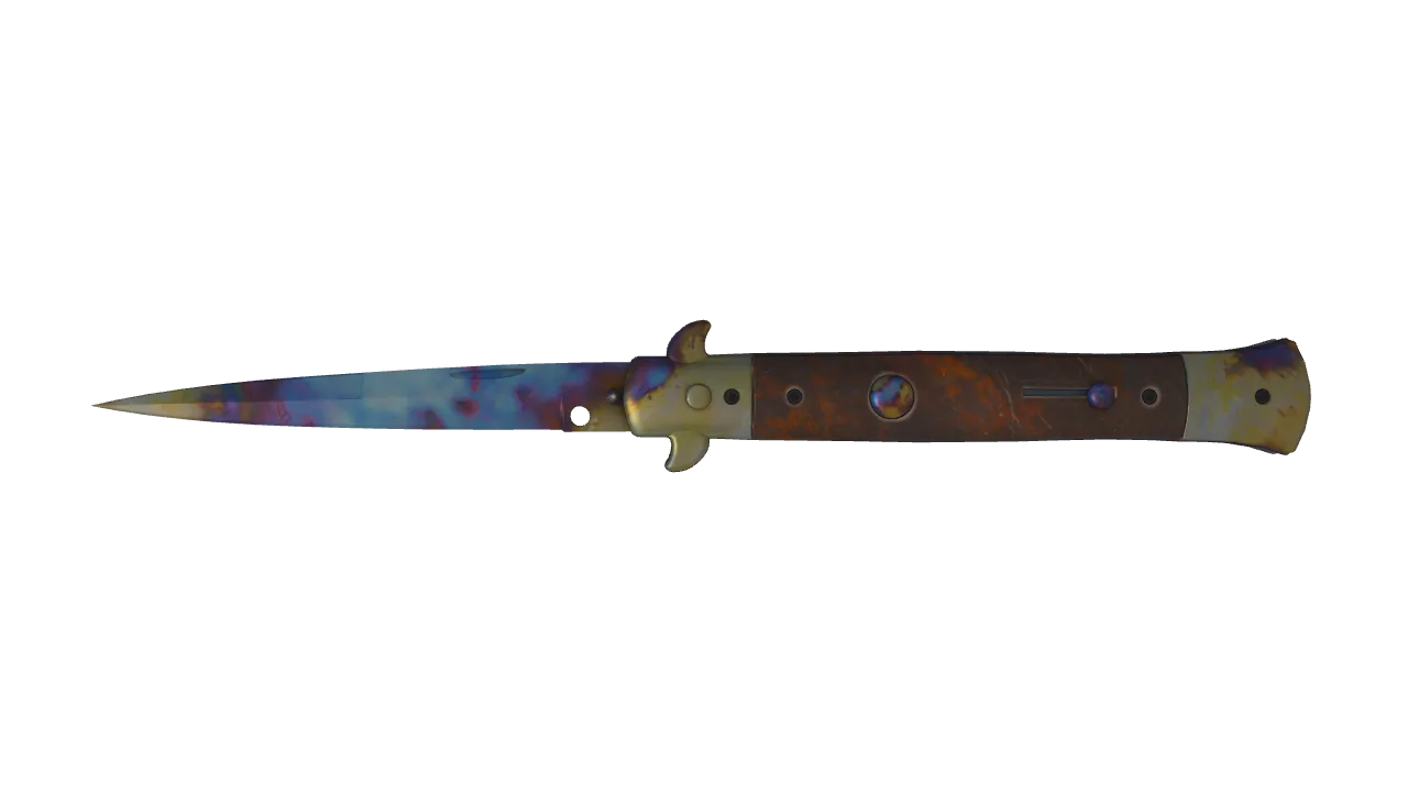 Stiletto Knife | Case Hardened seed #799, front