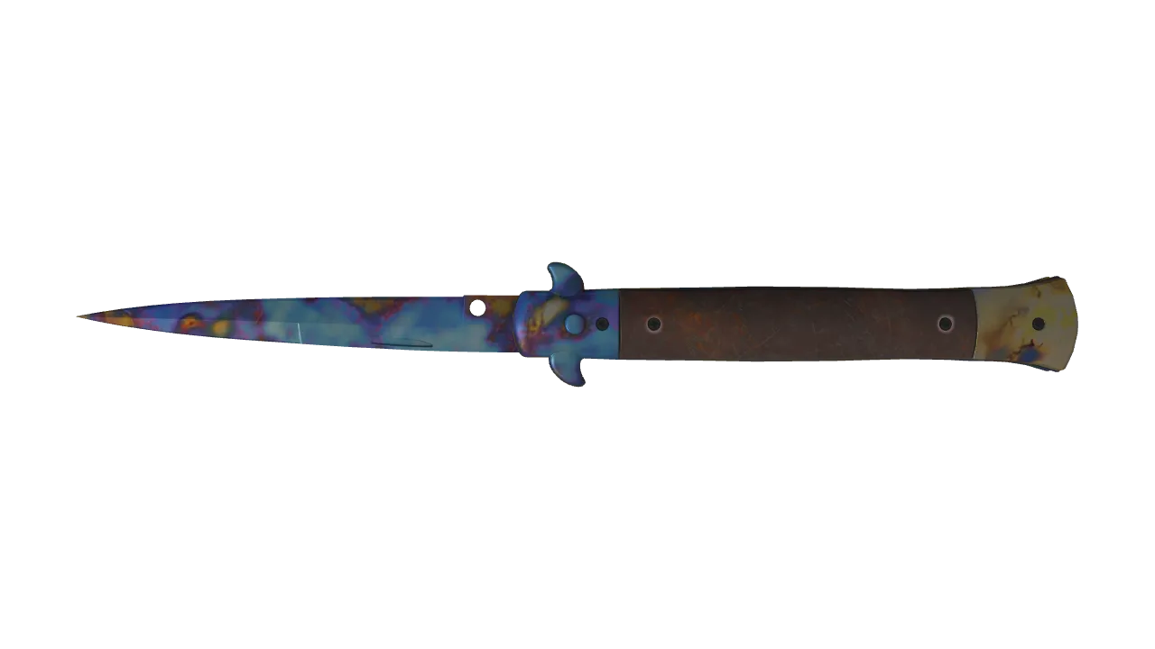 Stiletto Knife | Case Hardened seed #800, back