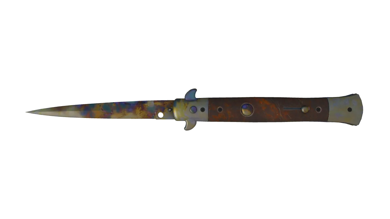 Stiletto Knife | Case Hardened seed #800, front