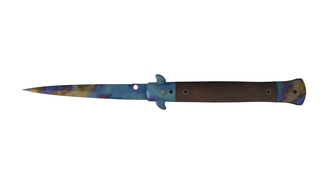 Stiletto Knife | Case Hardened seed #803, back