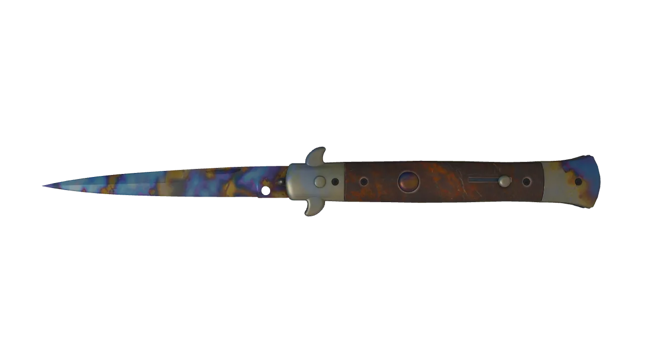 Stiletto Knife | Case Hardened seed #803, front