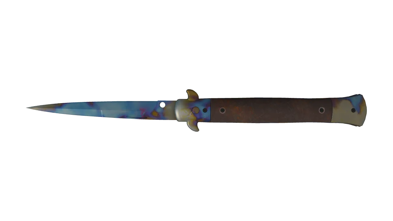 Stiletto Knife | Case Hardened seed #808, back