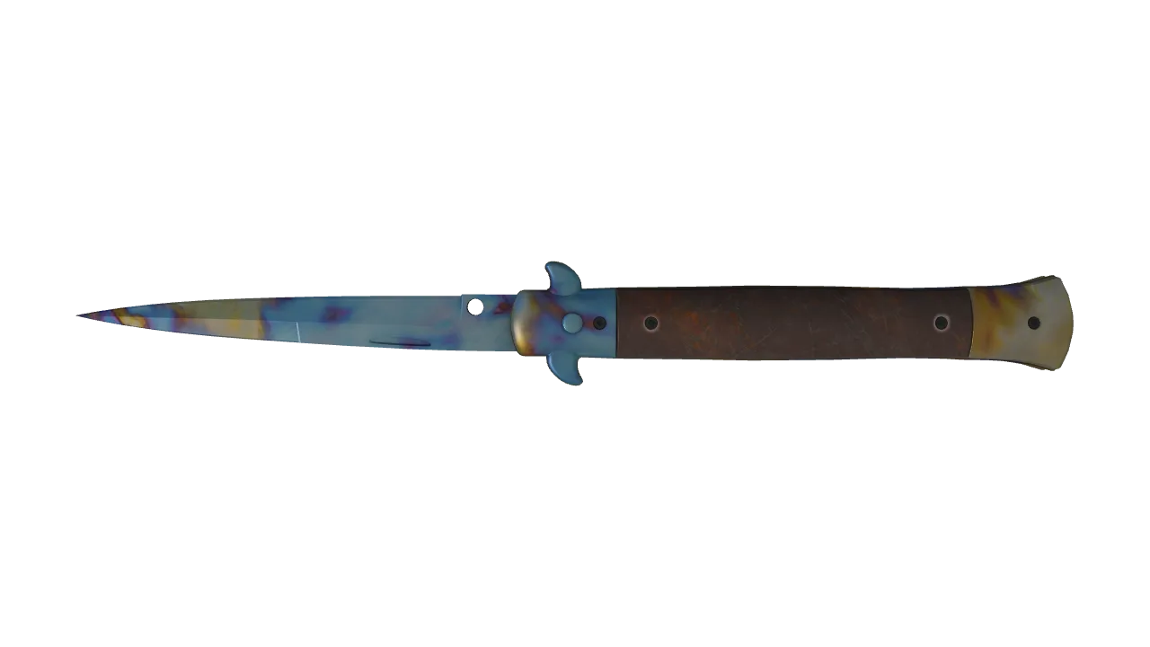 Stiletto Knife | Case Hardened seed #809, back