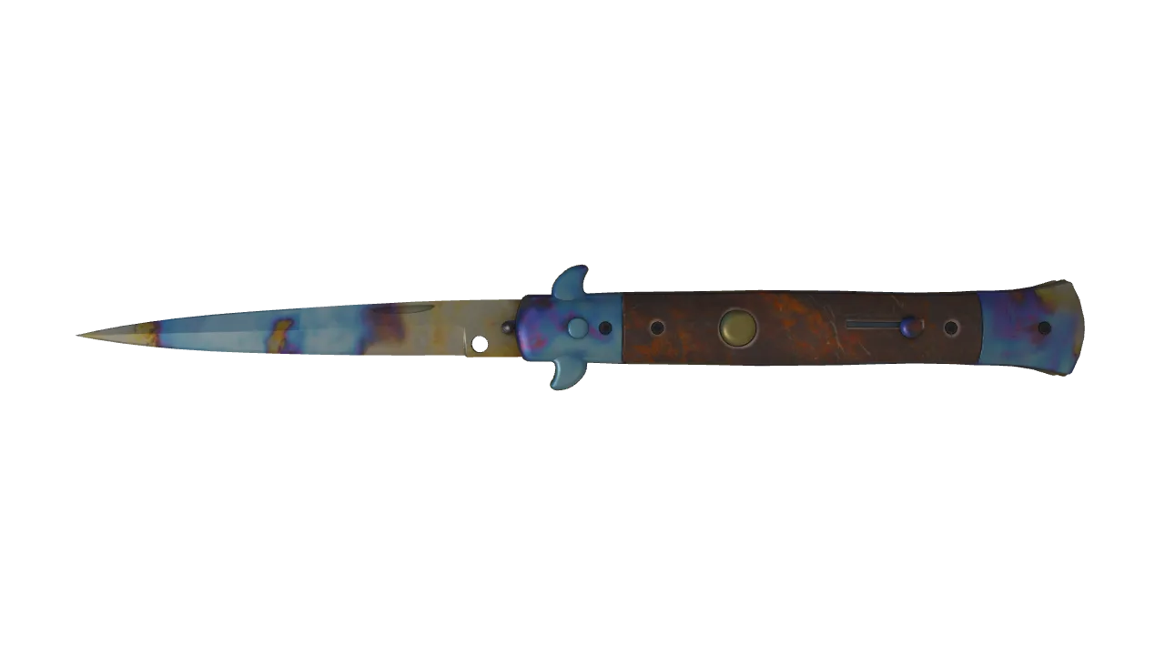 Stiletto Knife | Case Hardened seed #809, front