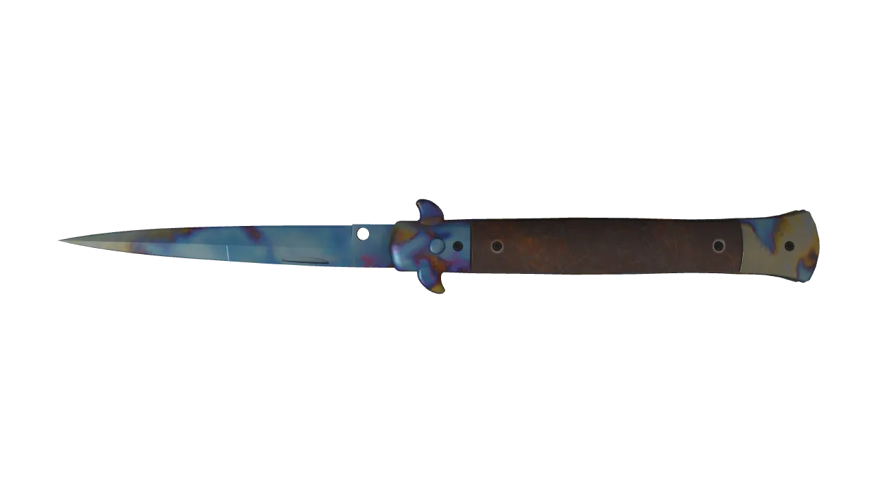 Stiletto Knife | Case Hardened seed #811, back