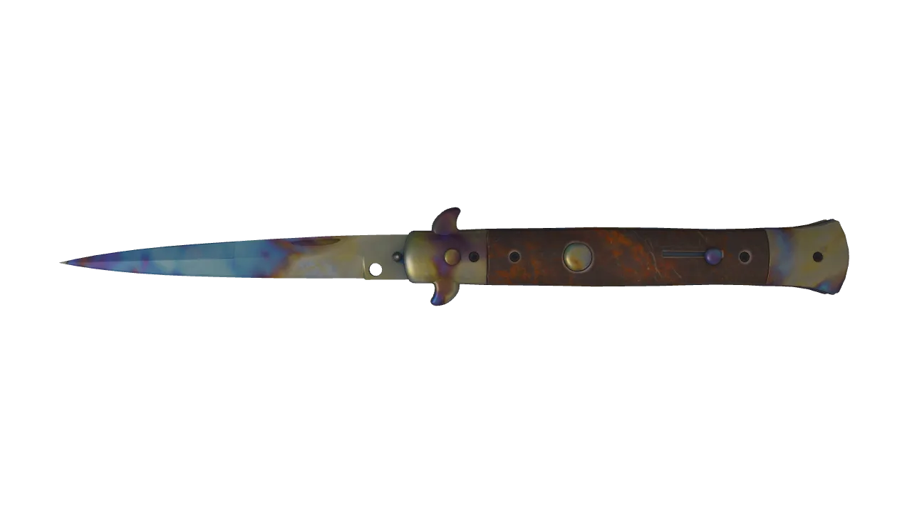 Stiletto Knife | Case Hardened seed #811, front