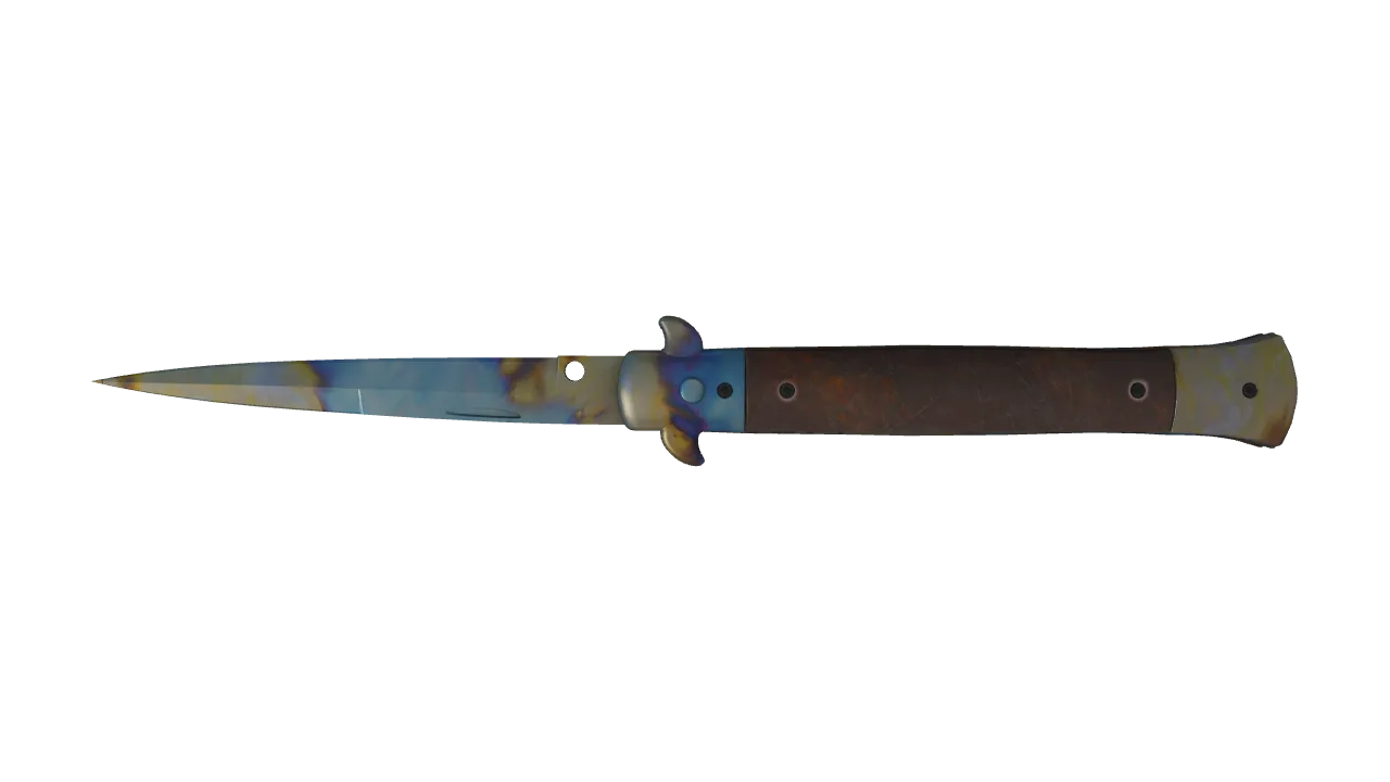 Stiletto Knife | Case Hardened seed #823, back