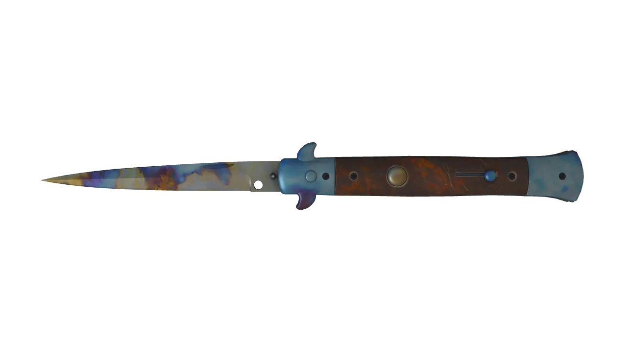 Stiletto Knife | Case Hardened seed #823, front