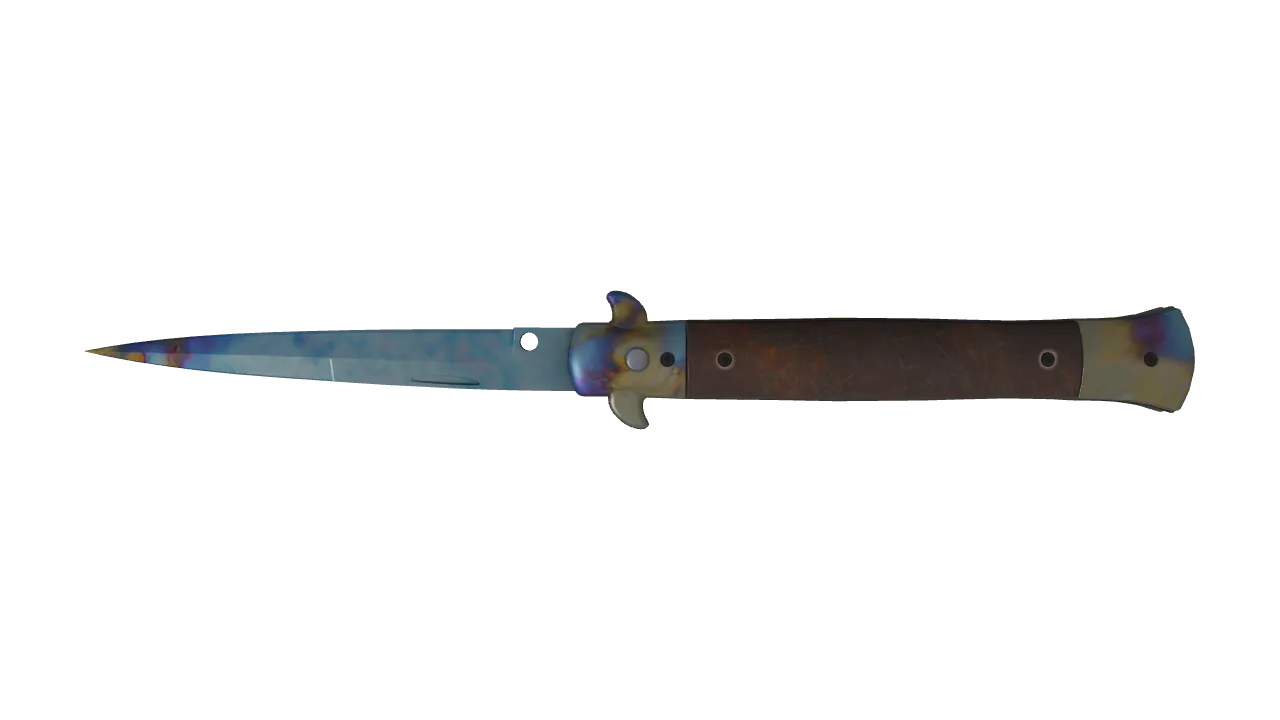 Stiletto Knife | Case Hardened seed #838, back