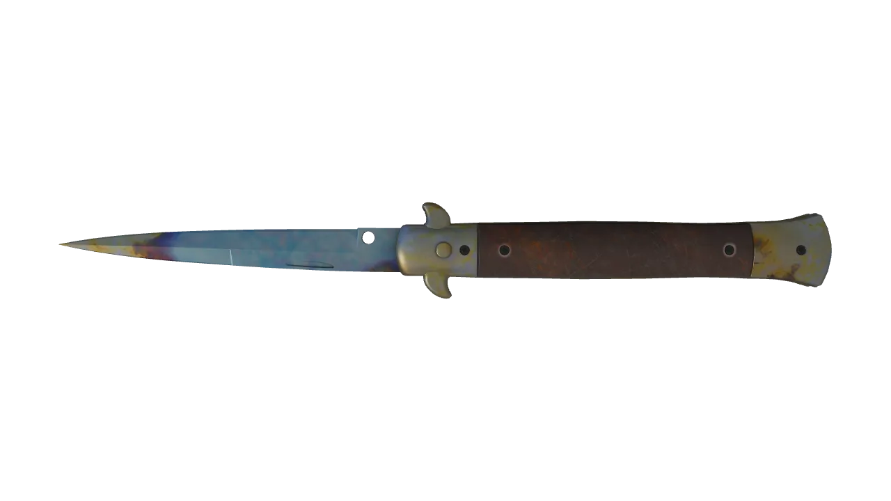 Stiletto Knife | Case Hardened seed #839, back
