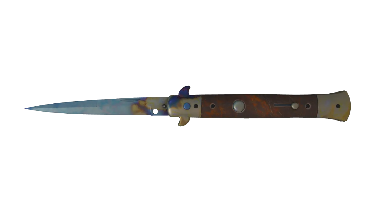 Stiletto Knife | Case Hardened seed #839, front