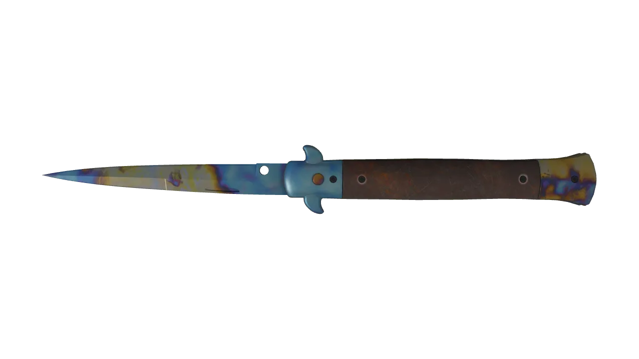 Stiletto Knife | Case Hardened seed #842, back
