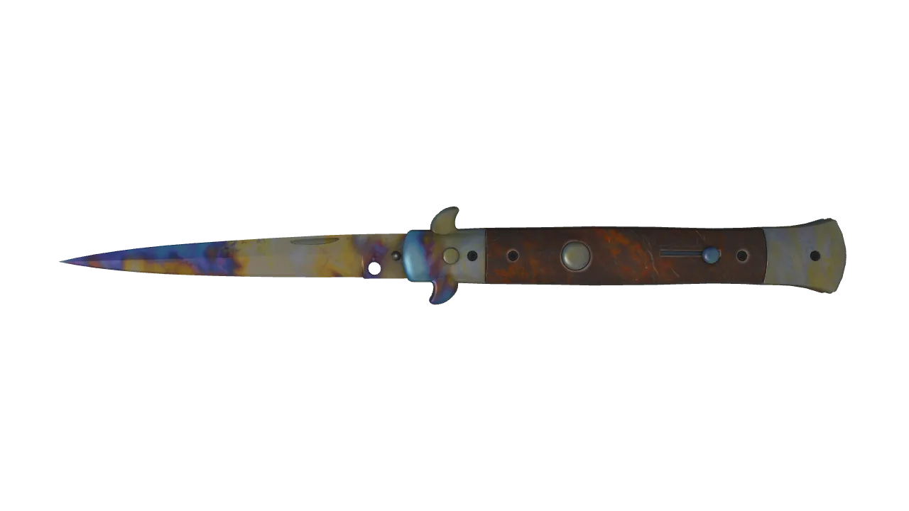 Stiletto Knife | Case Hardened seed #842, front