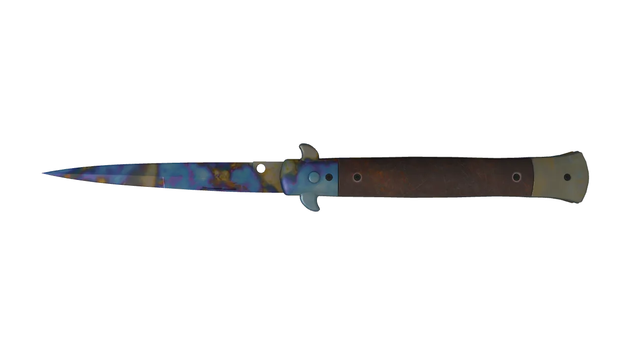 Stiletto Knife | Case Hardened seed #844, back