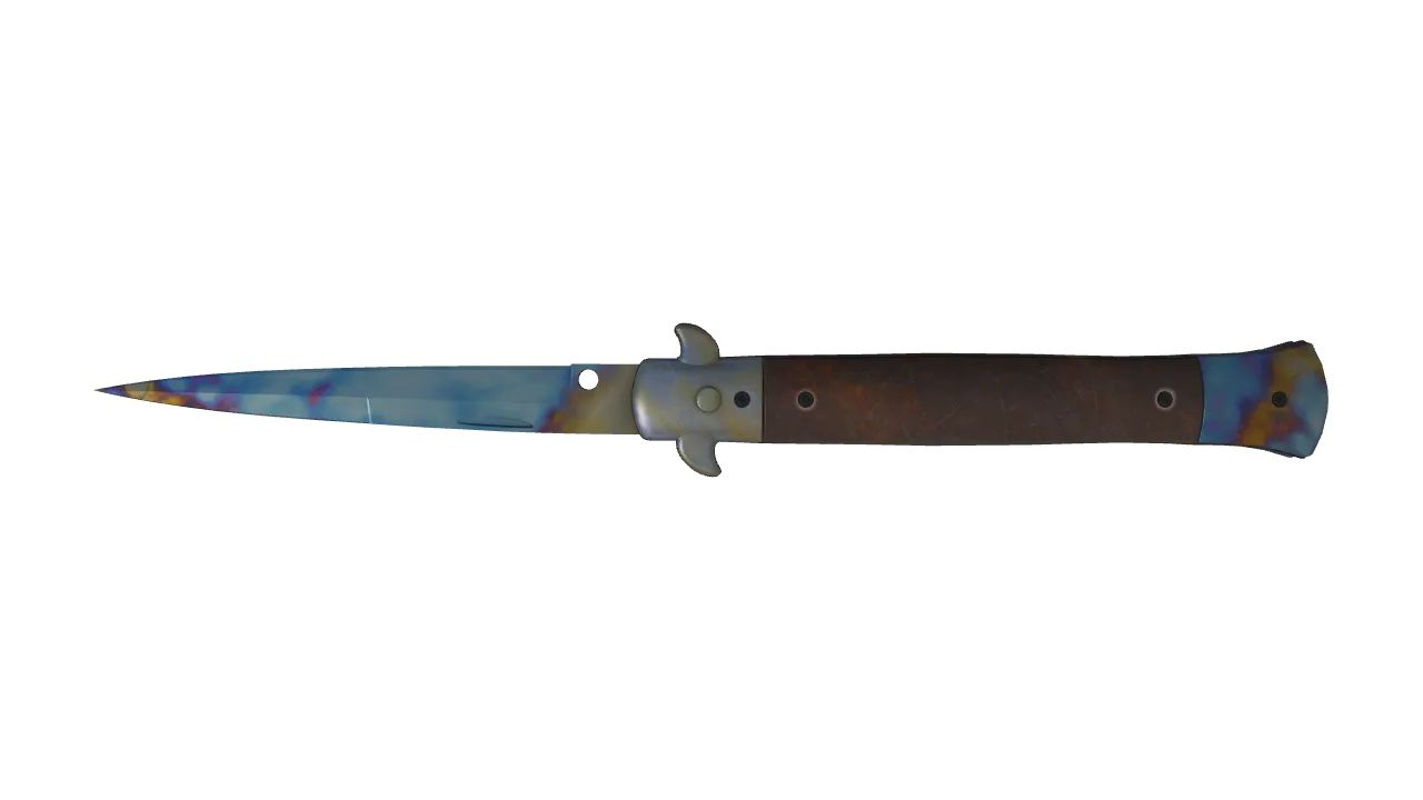 Stiletto Knife | Case Hardened seed #846, back
