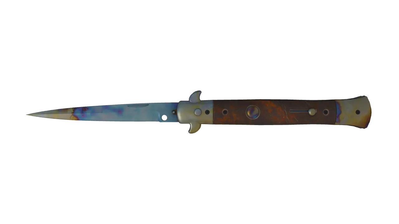 Stiletto Knife | Case Hardened seed #846, front