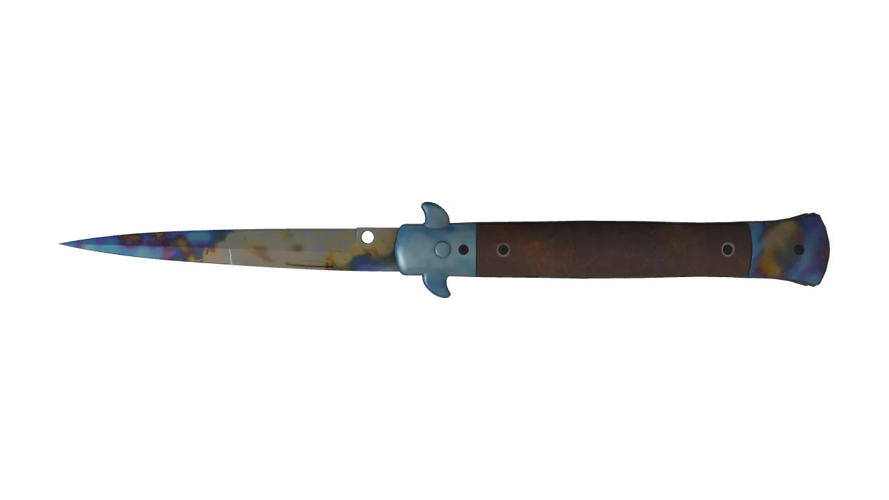 Stiletto Knife | Case Hardened seed #849, back