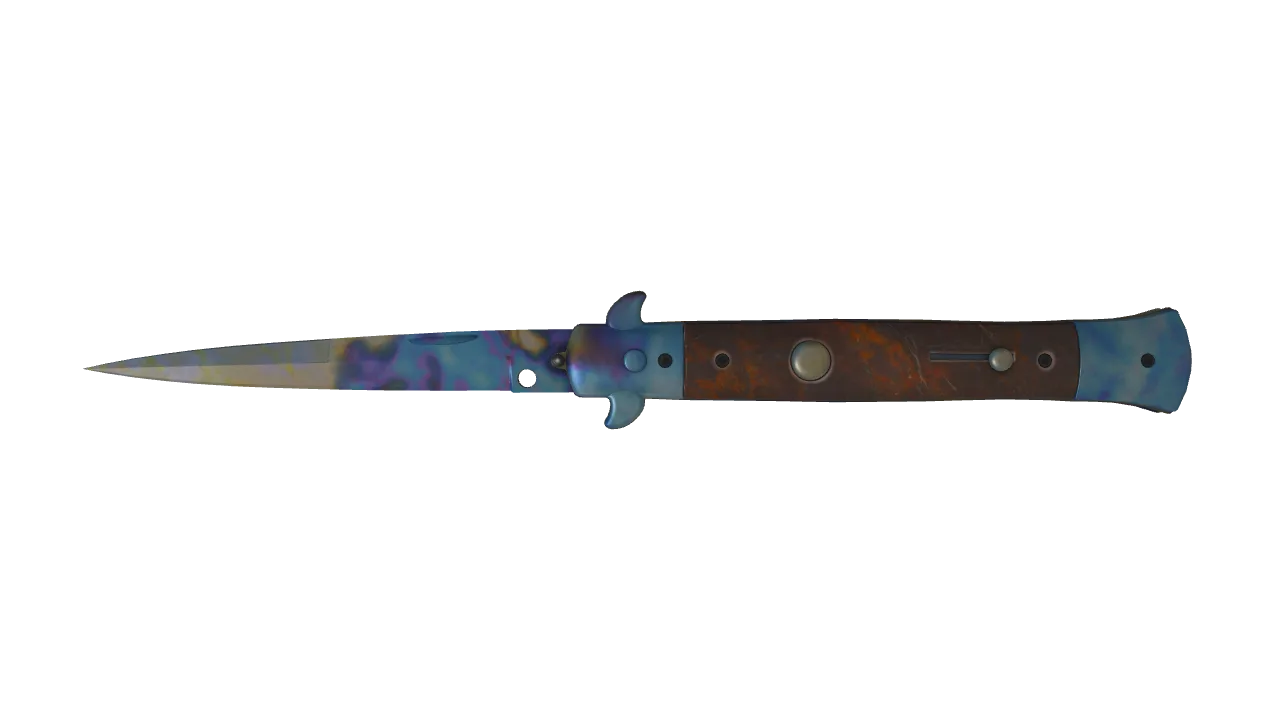 Stiletto Knife | Case Hardened seed #849, front