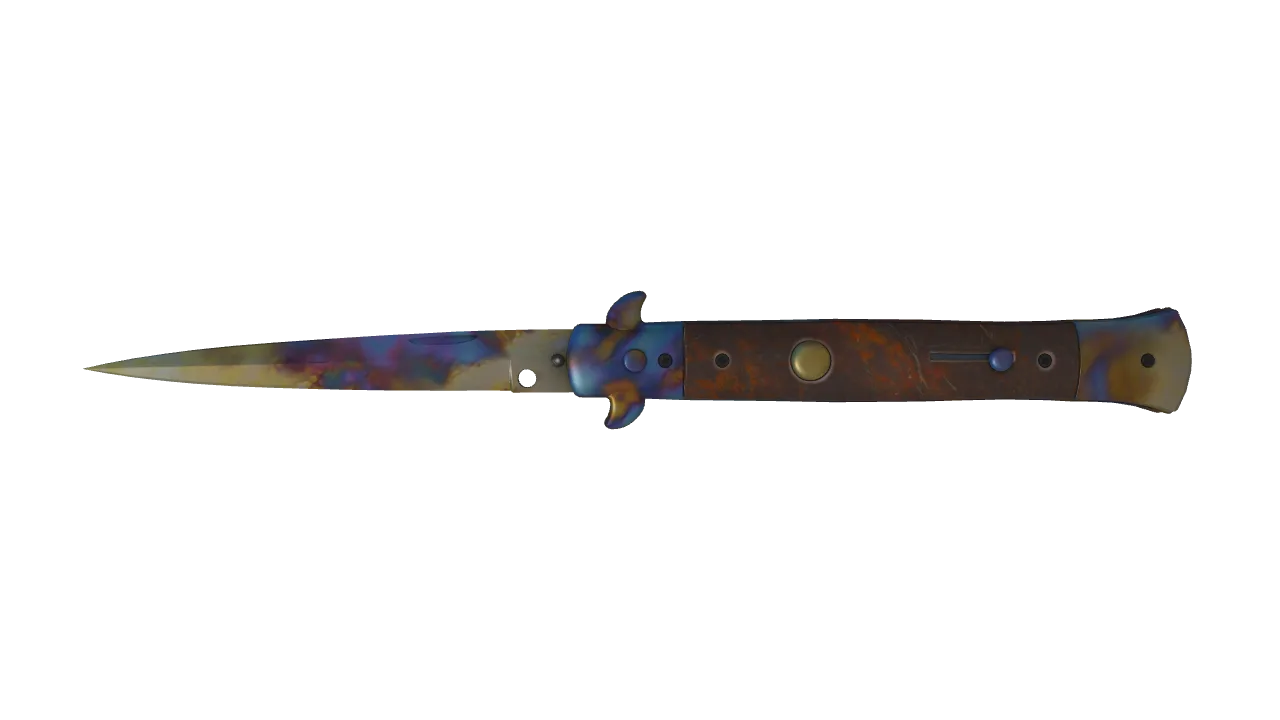 Stiletto Knife | Case Hardened seed #852, front