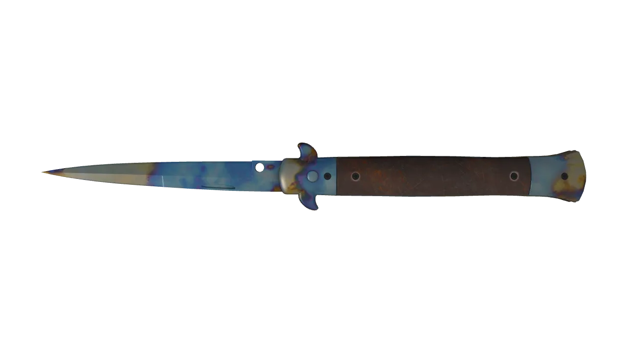 Stiletto Knife | Case Hardened seed #853, back