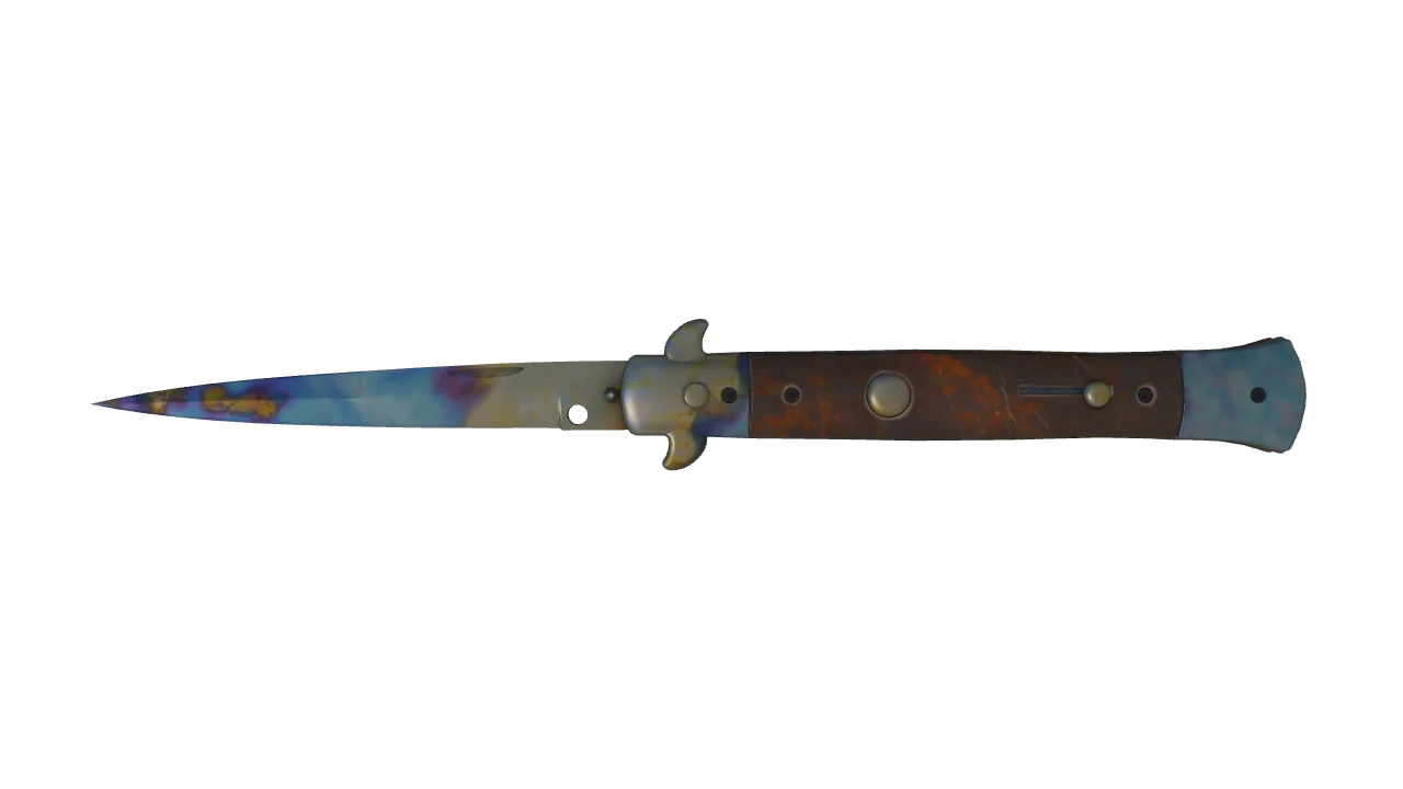 Stiletto Knife | Case Hardened seed #853, front