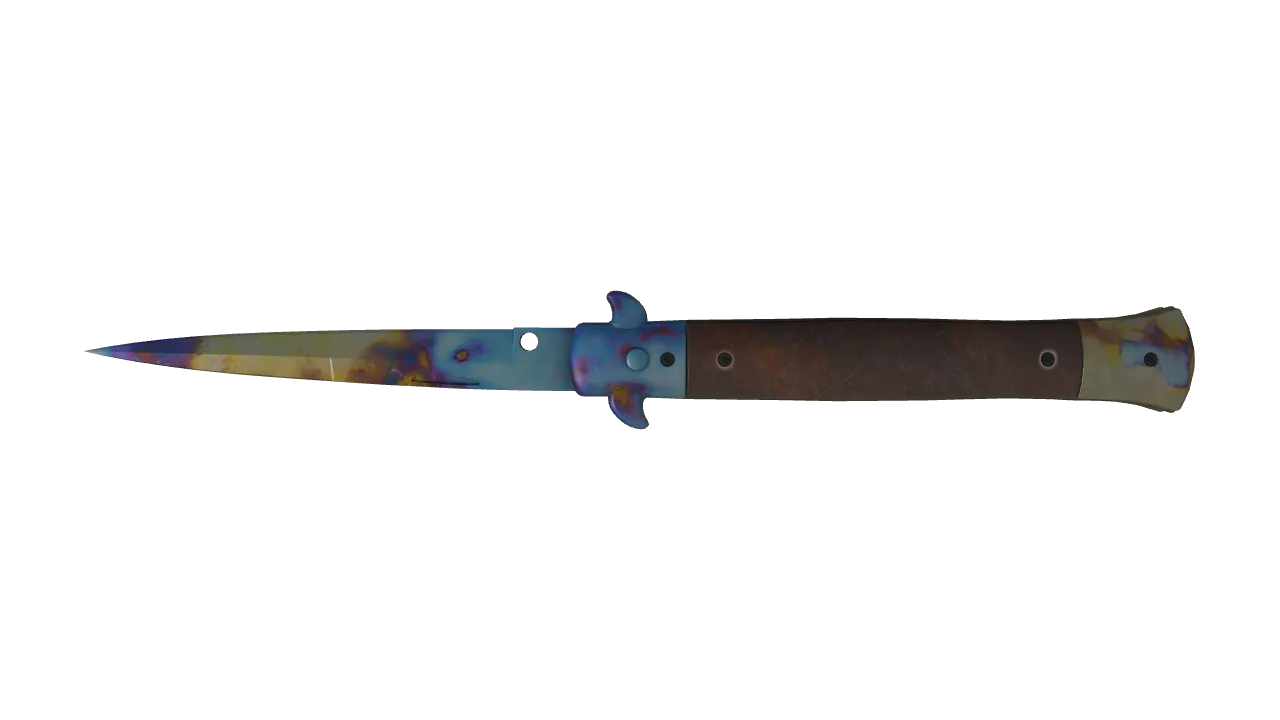 Stiletto Knife | Case Hardened seed #856, back