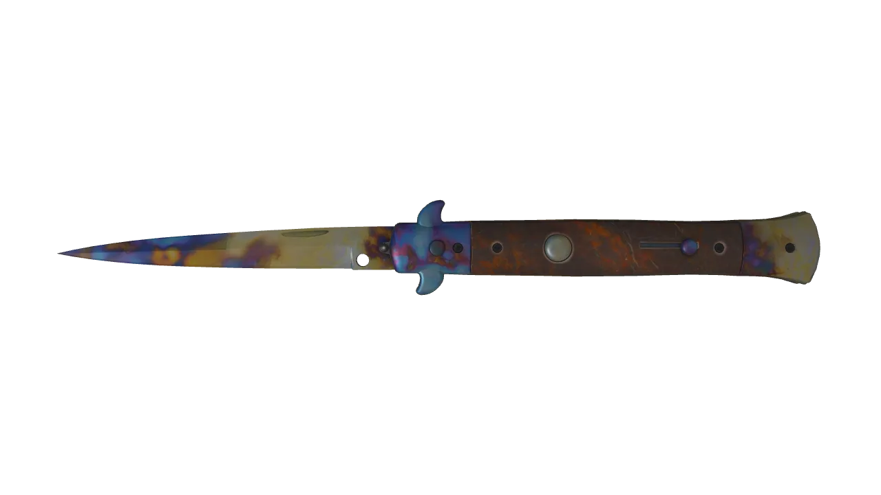 Stiletto Knife | Case Hardened seed #856, front