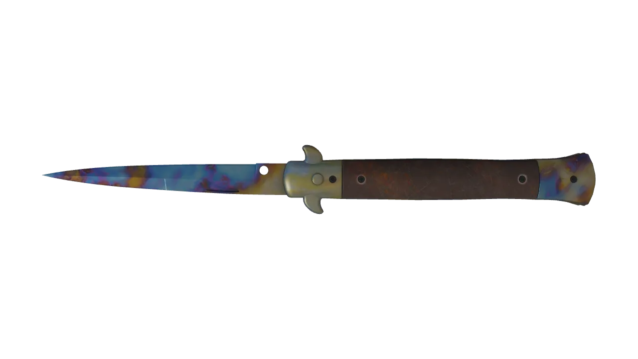 Stiletto Knife | Case Hardened seed #865, back