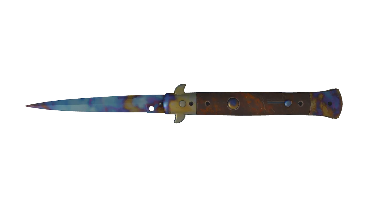 Stiletto Knife | Case Hardened seed #865, front