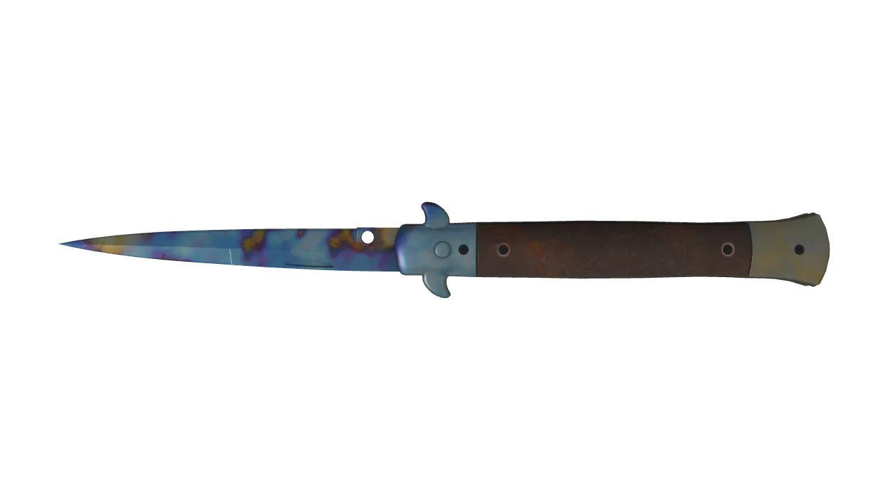 Stiletto Knife | Case Hardened seed #868, back