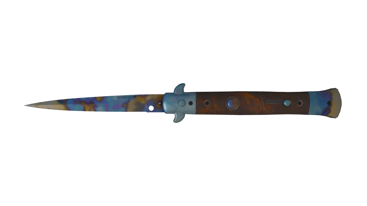 Stiletto Knife | Case Hardened seed #868, front
