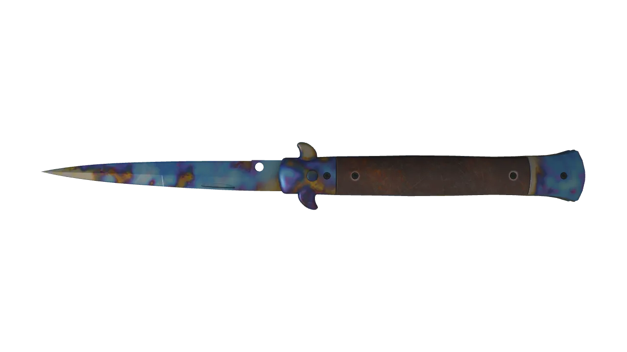 Stiletto Knife | Case Hardened seed #877, back