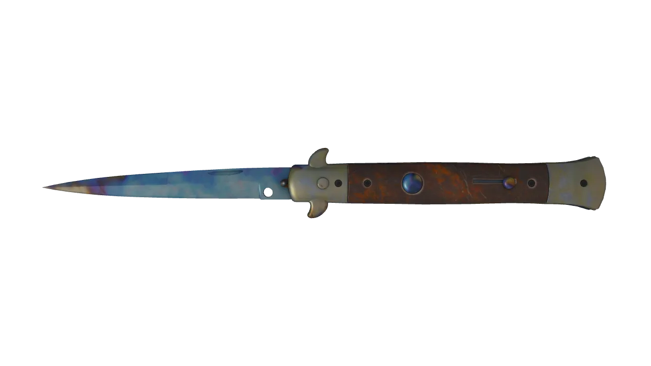 Stiletto Knife | Case Hardened seed #877, front