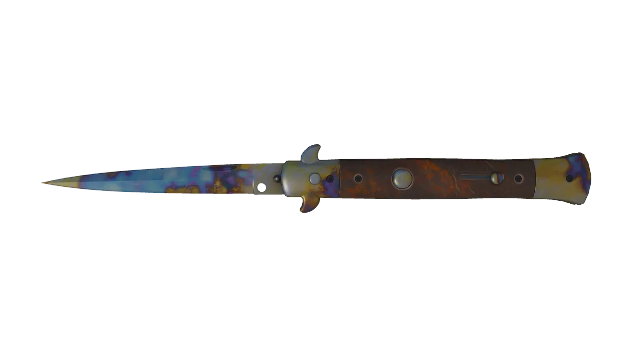 Stiletto Knife | Case Hardened seed #884, front